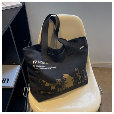 Bolso de moda de lienzo de poliéster con forro de tamaño personalizado para mujeres
