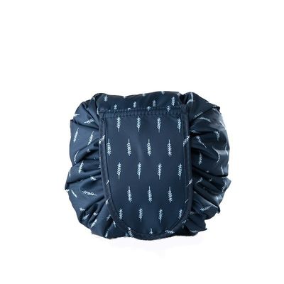 Conveniente Color personalizado impermeable plegable de cuerda de dibujo de lona maquillaje bolsa para cosméticos