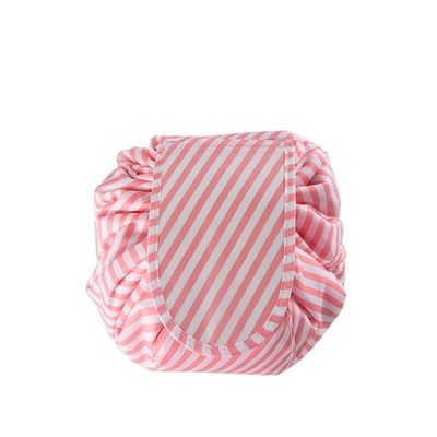Conveniente Color personalizado impermeable plegable de cuerda de dibujo de lona maquillaje bolsa para cosméticos
