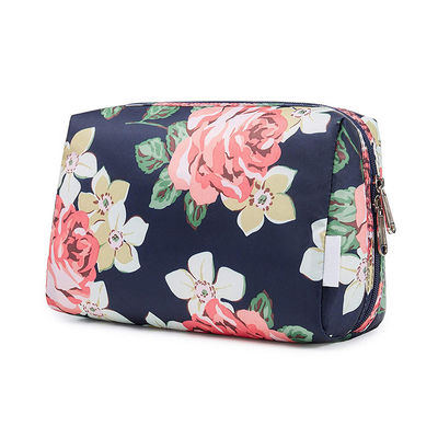Bolsa de maquillaje reciclado hecha a medida de poliéster para una organización de belleza ecológica