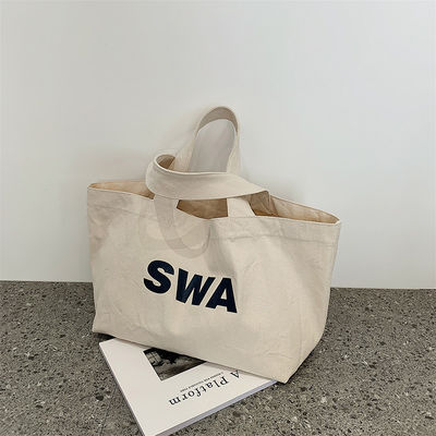 Bolso de algodón con bolsillo y cremallera