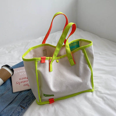 Moda reciclado natural sencillo personalizado Eco amigable impresión lienzo algodón bolsa de compras