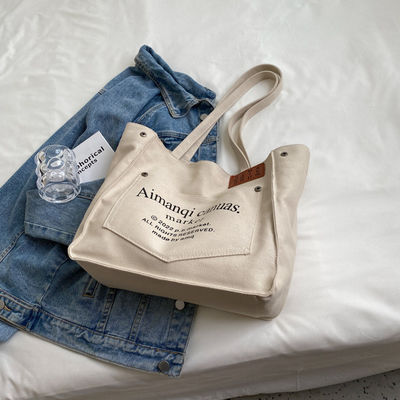 Single Handle Luxury Mujer Tote Bolso de moda Bolso de lienzo en opciones de color personalizadas
