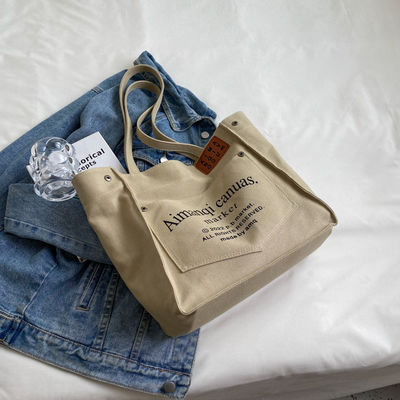 Single Handle Luxury Mujer Tote Bolso de moda Bolso de lienzo en opciones de color personalizadas