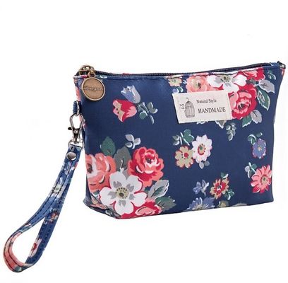 Bolsa de maquillaje floral para organizar artículos de belleza esenciales