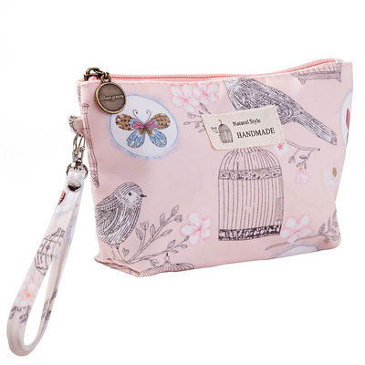 Bolsa de maquillaje de lona con cremallera de mujer