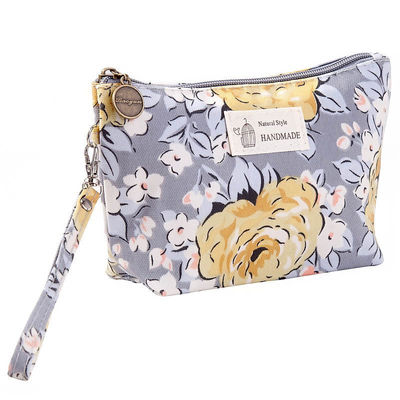 Bolsa de maquillaje de lona con cremallera de mujer