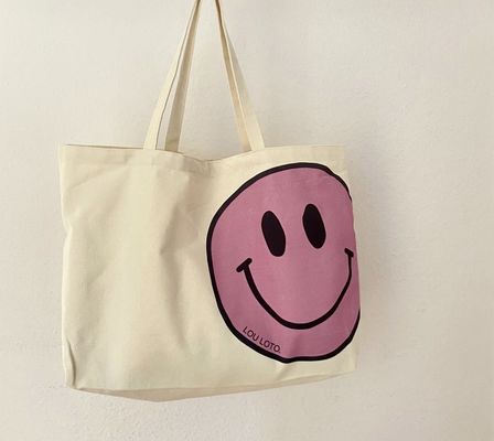 Bolsas grandes de algodón con bolsillo y cremallera en patrón de avestruz