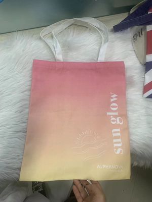 Bolsas grandes de algodón con bolsillo y cremallera en patrón de avestruz