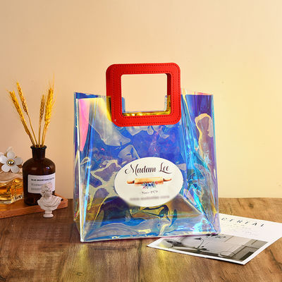 Viaje y salida Laser Holográfico Iridescente Pvc hombro Beach Tote Bag para el logotipo personalizado