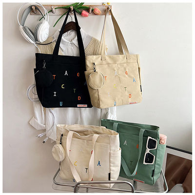 Bolso de hombro de lona de 2023 para mujer suave de mediano 30-50 cm de color personalizado