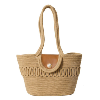 Bolso de Tote de paja con bordado de playa de verano para mujeres personalizadas