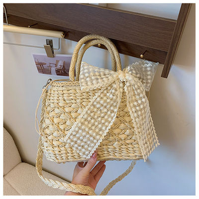 2024 Bolsas de hombro Bolsa de toque México Fráncese Cesta de paja de tejido Bolsas de playa Mujeres a rayas
