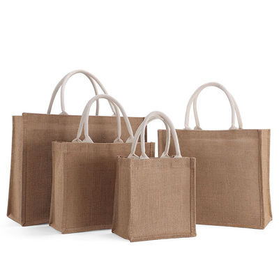 Bolso de moda de ropa de lino de mujer de mano de viaje reutilizable Tote Tote Jute Bolso para comprar regalos
