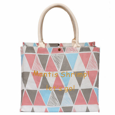 Bolsos de lienzo de algodón ecológico grandes Bolsas de Tote de yute de cáñamo de Hesse con diseño personalizado