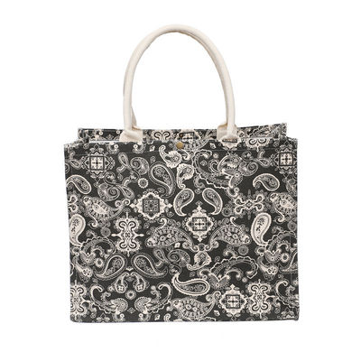 Bolsos de lienzo de algodón ecológico grandes Bolsas de Tote de yute de cáñamo de Hesse con diseño personalizado