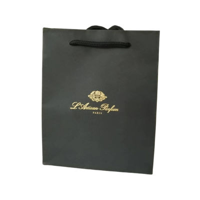 Ropa de lujo Venta al por menor de regalos Compras de joyería Negro Bolsa de papel con color personalizado