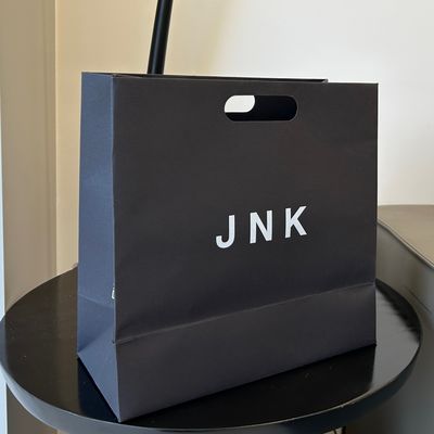 Ropa de lujo Venta al por menor de regalos Compras de joyería Negro Bolsa de papel con color personalizado