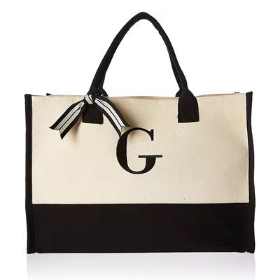 Bolsa de regalo con monograma para mujeres Bolsa de playa de lona personalizada