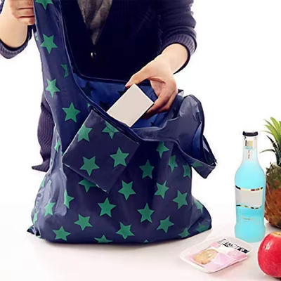 Bolsas de comestibles de nylon resistentes al agua con estilo de bucle suave ecológicas recicladas