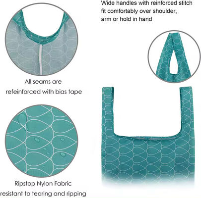 Bolsas de comestibles de nylon resistentes al agua con estilo de bucle suave ecológicas recicladas