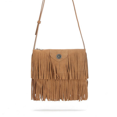 Poliéster Medio Eco Amigable Regalos de la dama de honor Personalizado Naturaleza Fringe Tassel Tote bolsa para mujeres