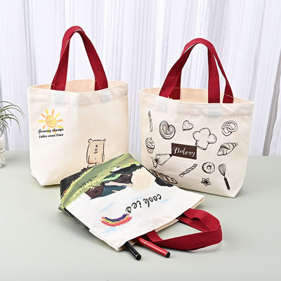 La última moda reciclado de algodón de lona bolsa de toque con logotipo de impresión personalizada