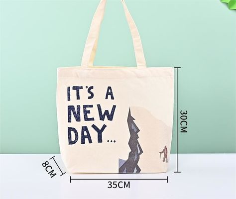 La última moda reciclado de algodón de lona bolsa de toque con logotipo de impresión personalizada