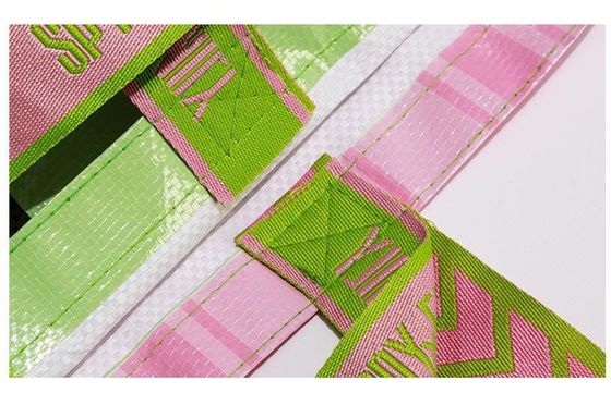 Esquinas curvas PP laminado duradero no tejido bolsa de la tienda con botón de cierre duradero