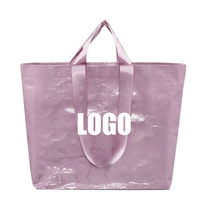 Logotipos personalizados de tamaño medio Reutilizables impermeables Pp Tejidos Laminados Bolsas de compras