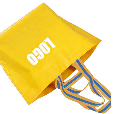 Logotipos personalizados de tamaño medio Reutilizables impermeables Pp Tejidos Laminados Bolsas de compras
