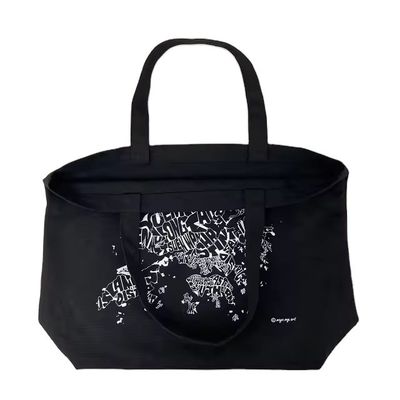 12 Oz Bolsa de ropa de lona negra para compras de lujo Material de algodón orgánico
