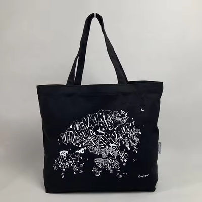 12 Oz Bolsa de ropa de lona negra para compras de lujo Material de algodón orgánico