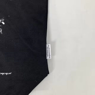 12 Oz Bolsa de ropa de lona negra para compras de lujo Material de algodón orgánico