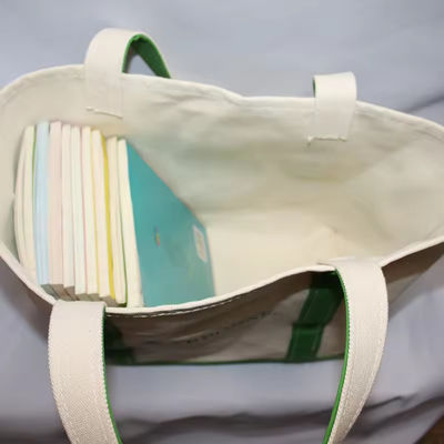 Bolso de algodón ecológico con logotipo impreso a medida estilo de bucle blando