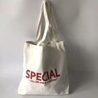 Logotipo personalizado Impreso de algodón natural de lona semiblanco de dibujo de cuerda bolsa de toque para ir de compras