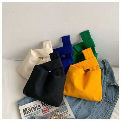 Bolso de mano de lienzo con cierre con interruptor, bolso de pulsera cuadrado y pequeño