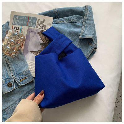 Bolso de mano de lienzo con cierre con interruptor, bolso de pulsera cuadrado y pequeño