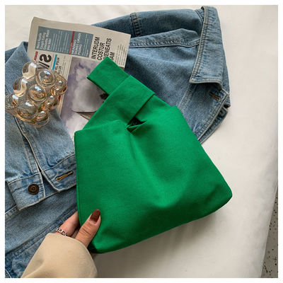 Bolso de mano de lienzo con cierre con interruptor, bolso de pulsera cuadrado y pequeño