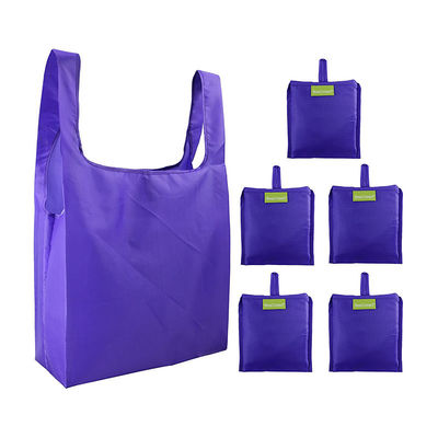 Bolsa de compras de tamaño medio Ripstop reutilizable plegable plegable Bolsa de compras diseño personalizable