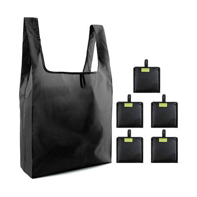 Bolsa de compras de tamaño medio Ripstop reutilizable plegable plegable Bolsa de compras diseño personalizable