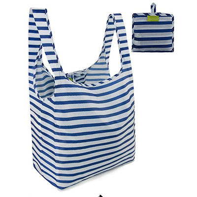 Bolsa de compras de tamaño medio Ripstop reutilizable plegable plegable Bolsa de compras diseño personalizable