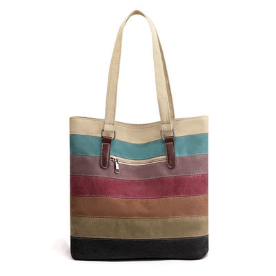 Bolso de bolsillo de color de barras para compras personalizadas y necesidades de viaje
