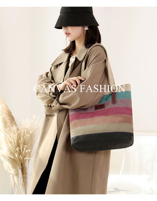 Bolso de bolsillo de color de barras para compras personalizadas y necesidades de viaje