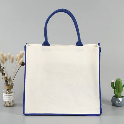 Bolso personalizado en blanco Cuadrado Fondo de algodón de lienzo Bolso de compra para publicidad