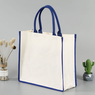 Bolso personalizado en blanco Cuadrado Fondo de algodón de lienzo Bolso de compra para publicidad