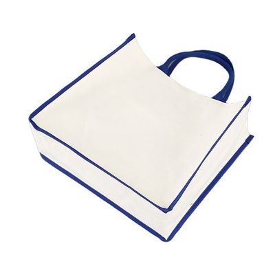 Bolso personalizado en blanco Cuadrado Fondo de algodón de lienzo Bolso de compra para publicidad