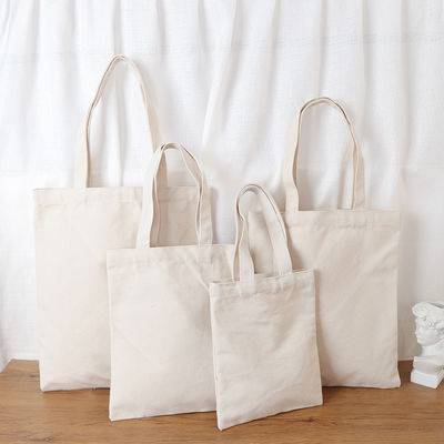 Más reciente modelo de impresión de moda personalizada hecha a mano bolsa de algodón en blanco con logotipo