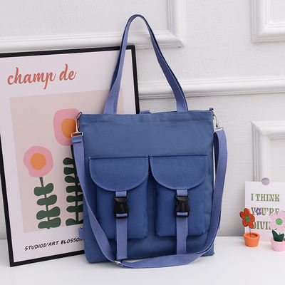Bolso de hombro de dibujos animados de gran capacidad Bolso de lona de moda para mujeres personalizado para estudiantes