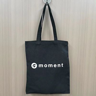 Logotipo impreso a medida Bolsas de algodón de lona para mujeres con estilo de bucle suave y tamaño medio